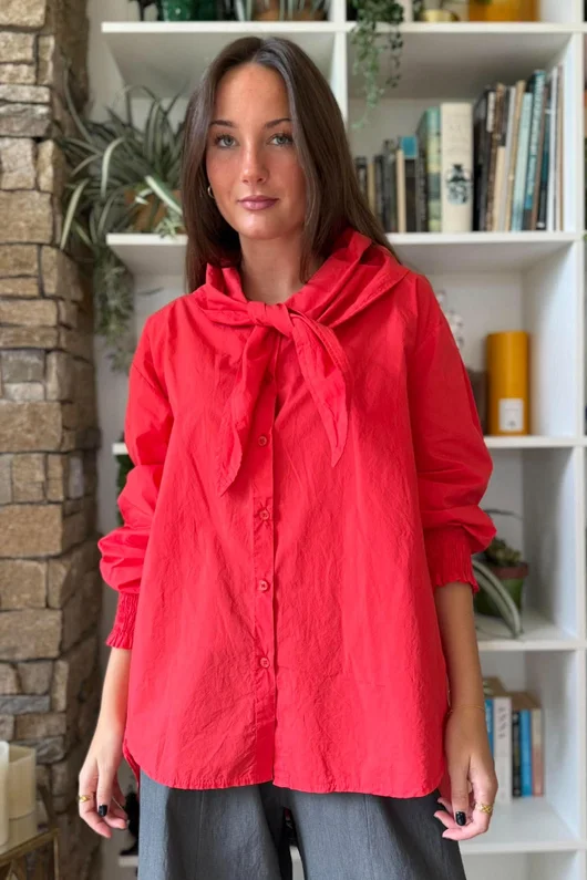 Paloma Tela Neckerchief Blouse Chilli